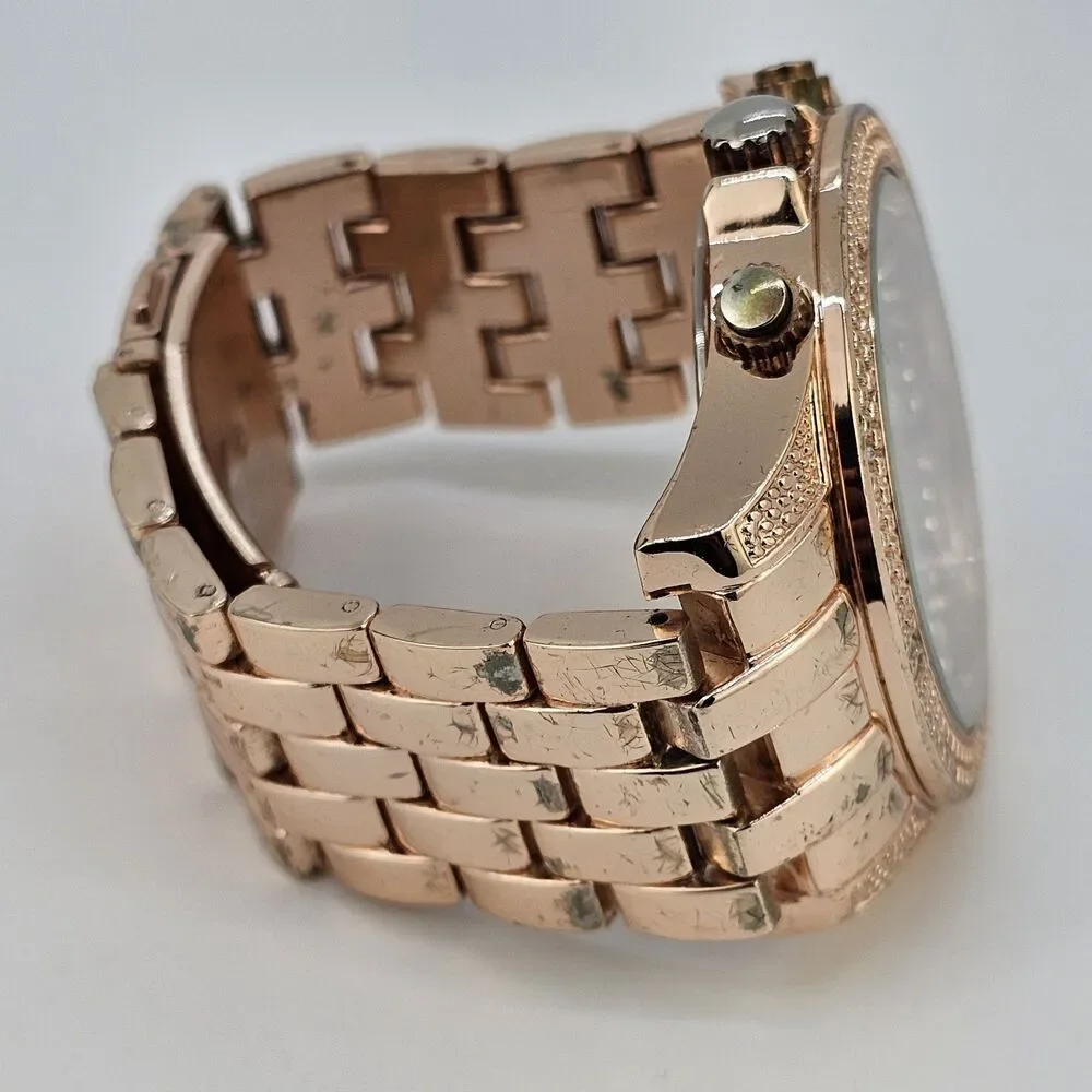 IceTime Storm Men's Watch 46MM Rose Gold Dial Bracelet Band 5.75